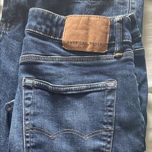 American Eagle Outfitters Indigo Jeans with Tan Patch